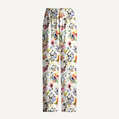 Watercolor Wildflower Garden Print Long Pajama Set