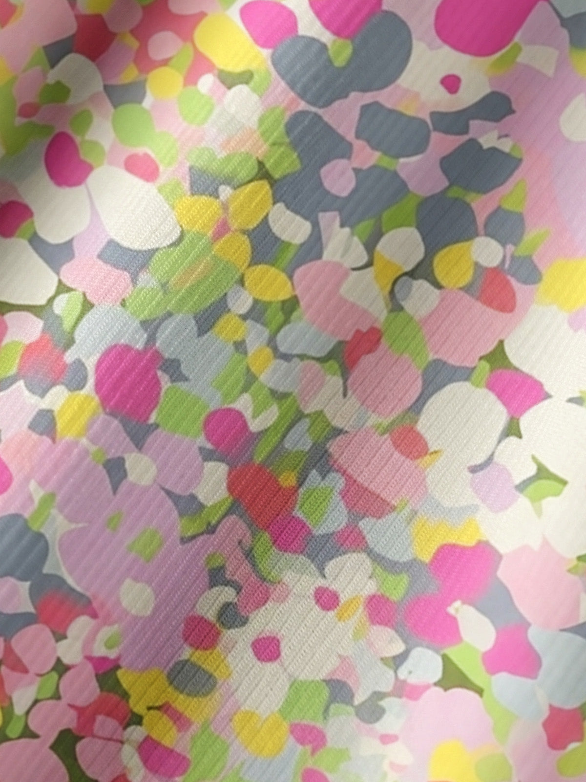 Floral Candy Confetti Print Boho Long Sleeve Tie‑Neck Blouse