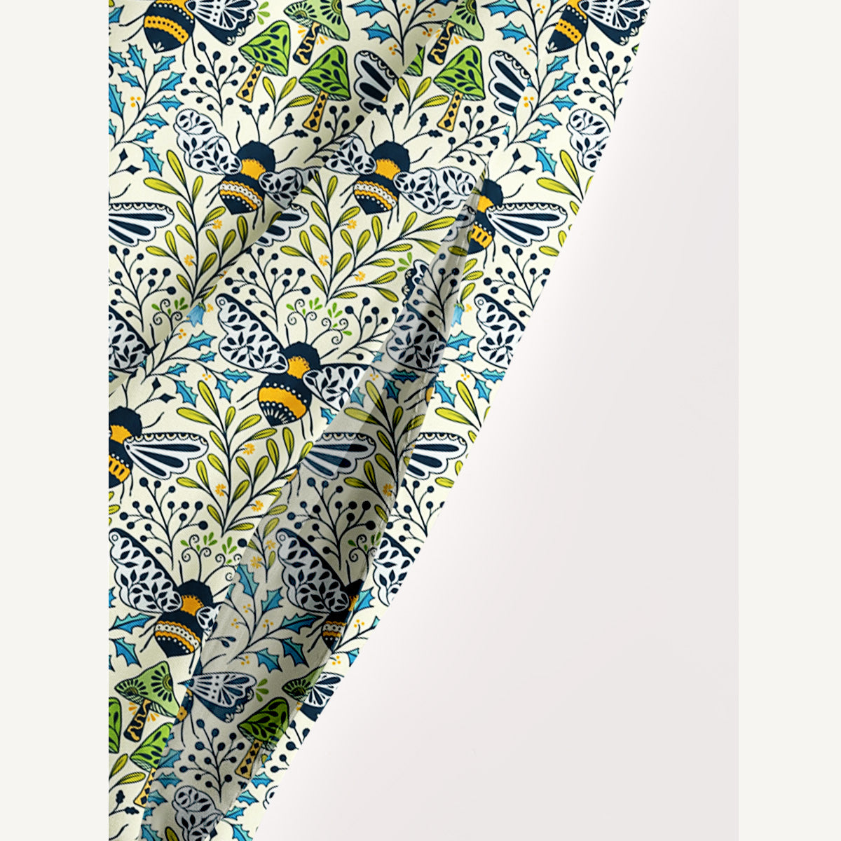 Botanical Bee Garden Print Wide Straps Maxi Dress With Pockets