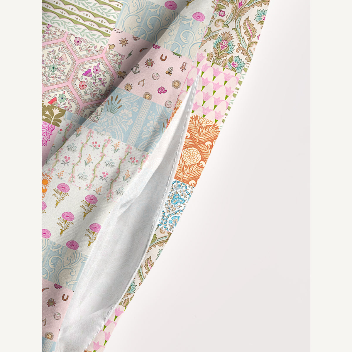 Timeless Floral Patchwork Wide Straps Maxi Dress With Pockets