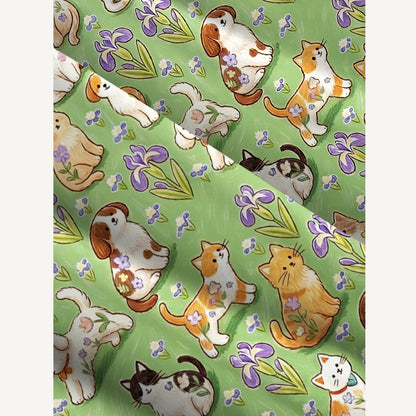 Puppy & Kitty Meadow Print Wide Straps Maxi Dress With Pockets