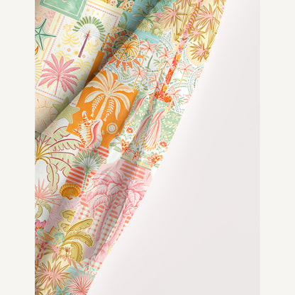 Bohemian Tropical Paradise Print Wide Straps Maxi Dress With Pockets