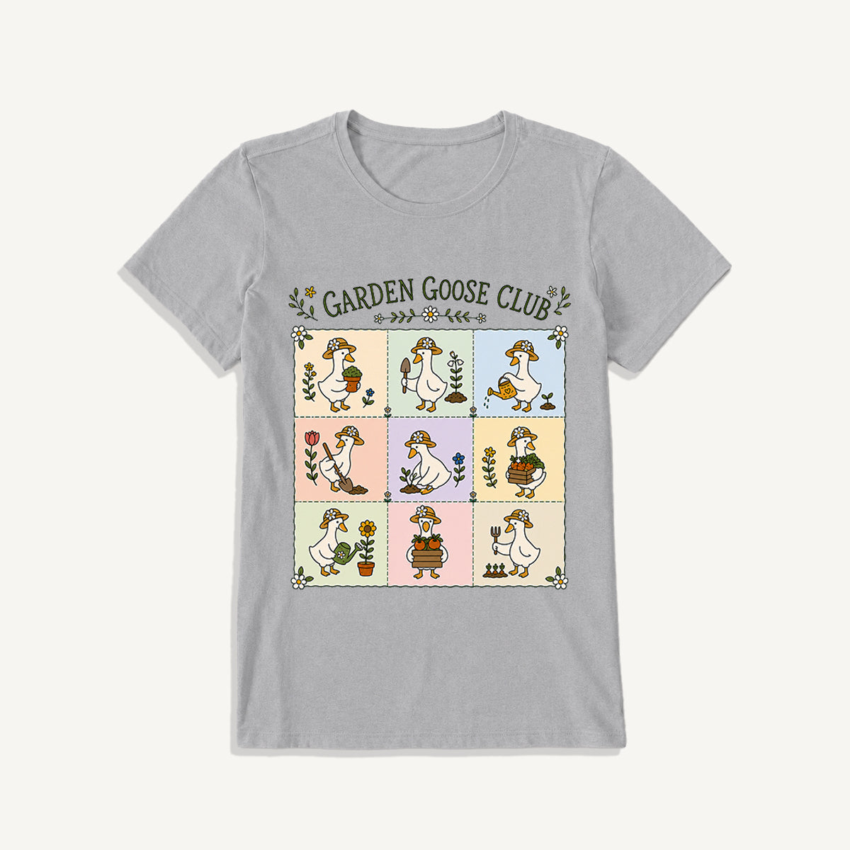 Garden Goose Club Print Crew Neck Cotton Tee