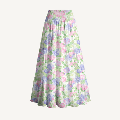 Lilac Hydrangea Print Convertible Maxi Skirt & Strapless Dress