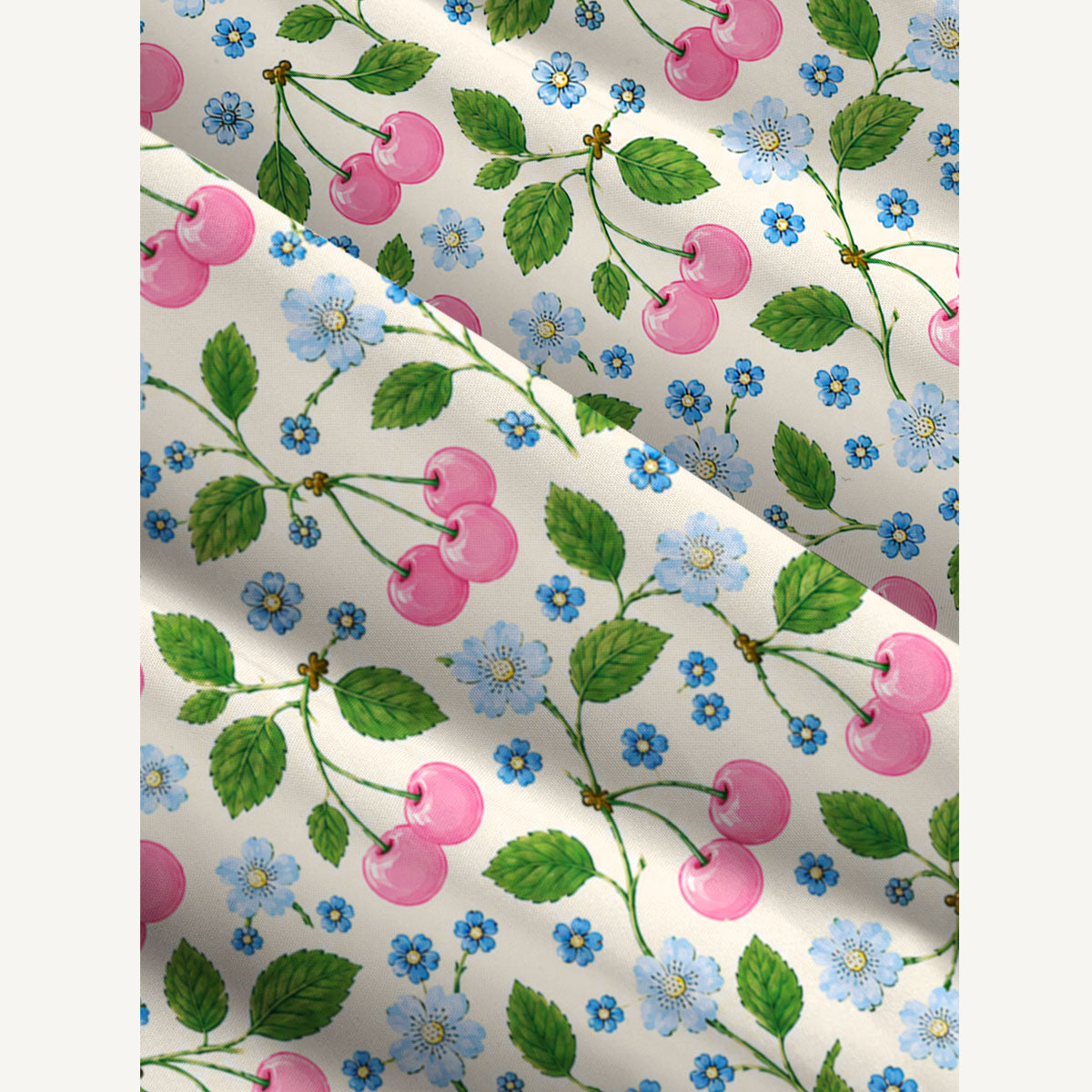 Cherry Blossom Garden Pattern Print Wide Straps Maxi Dress With Pockets