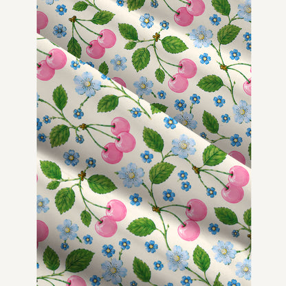 Cherry Blossom Garden Pattern Print Wide Straps Maxi Dress With Pockets