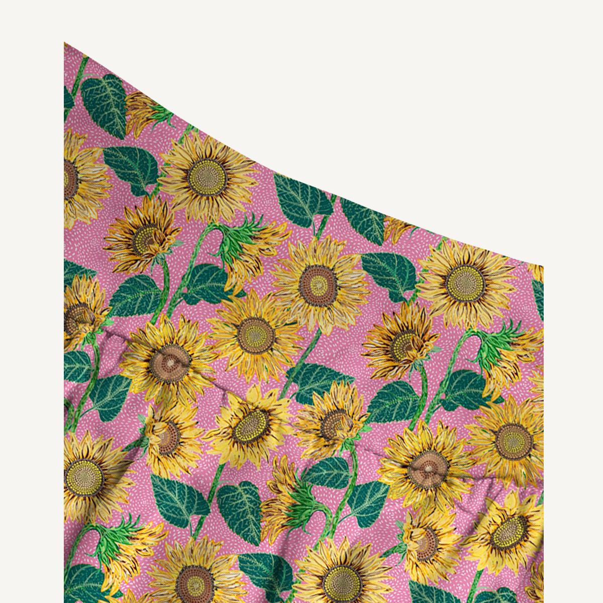 Vibrant Sunflower Floral Print Convertible Maxi Skirt & Strapless Dress
