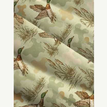 Flying Mallard Duck Print Wide Straps Maxi Dress With Pockets