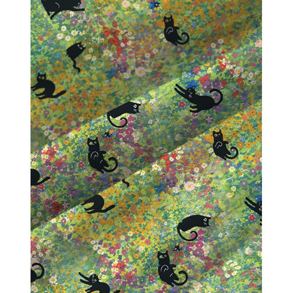 Wildflower Garden Black Cat Spaghetti Strap Mini Dress
