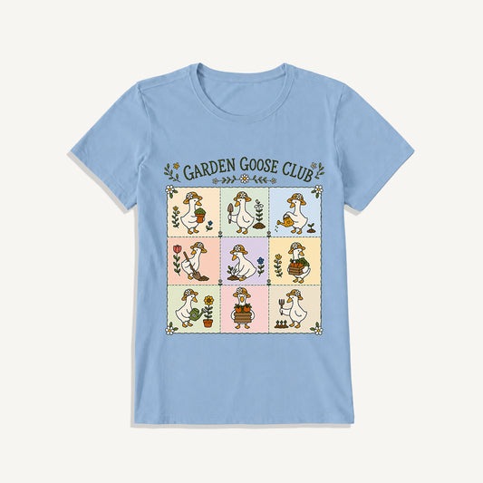 Garden Goose Club Print Crew Neck Cotton Tee