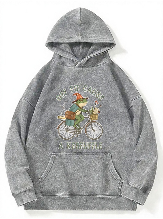 Vintage Off To Cause A Kerfuffle Washed Hoodie