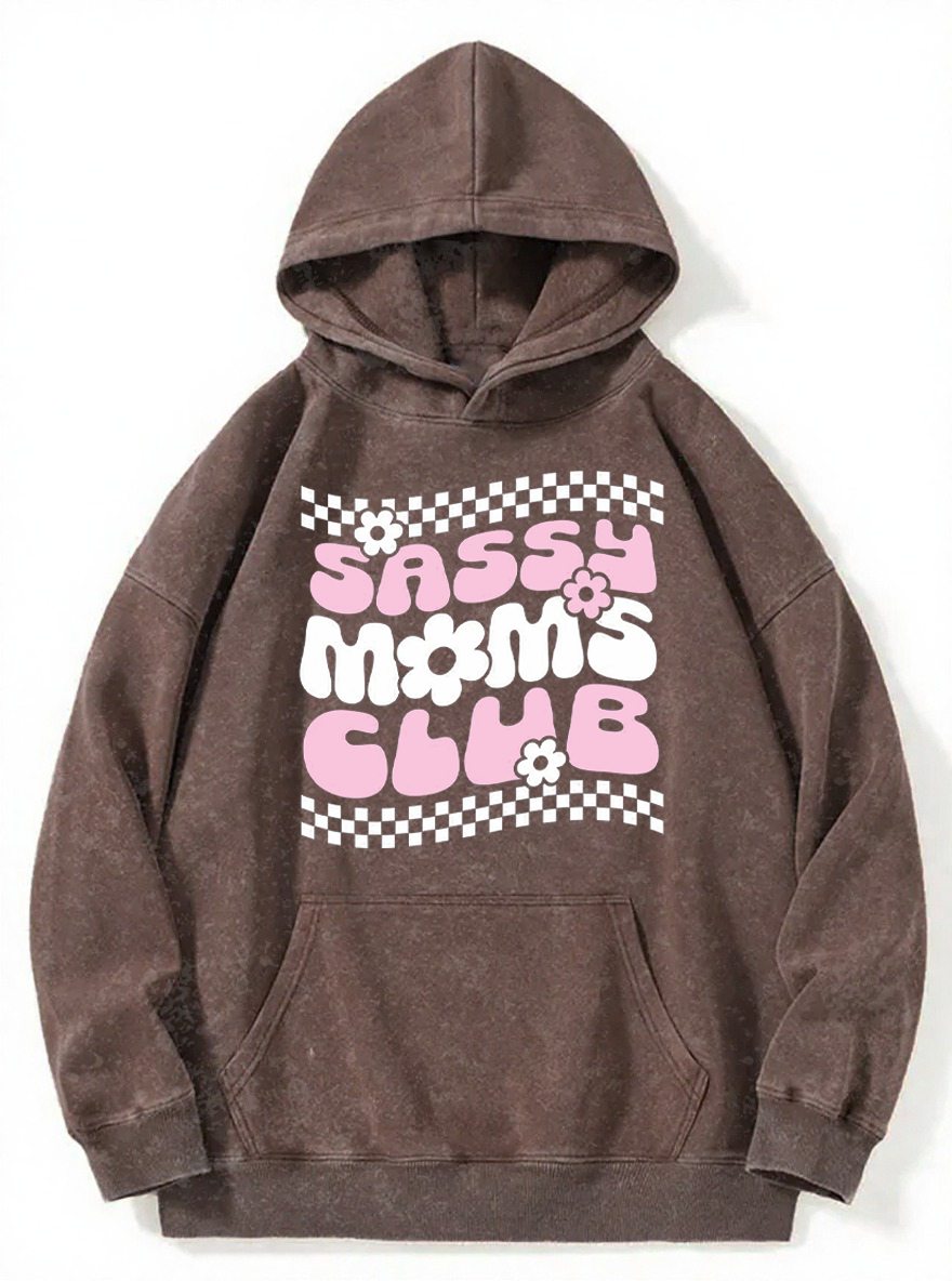 Vintage Sassy Moms Club Washed Hoodie
