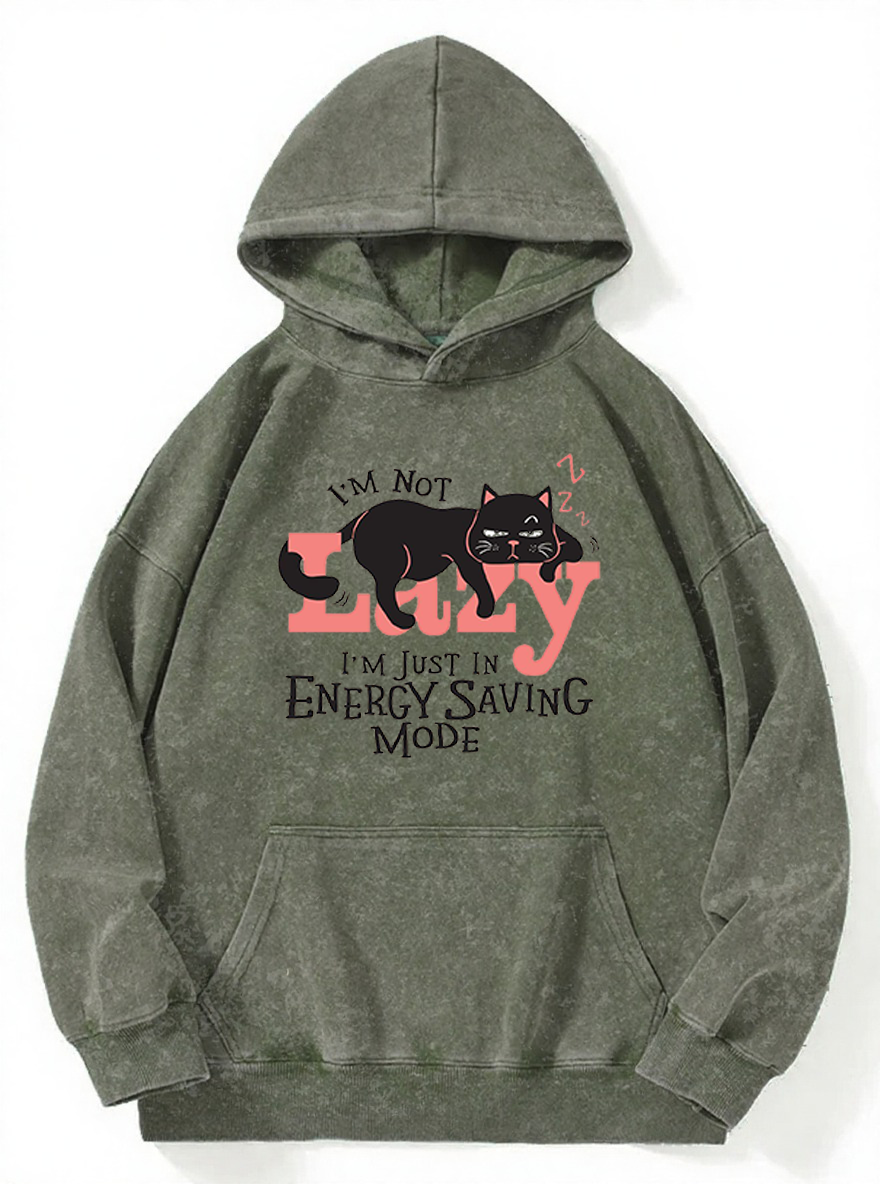 Vintage I'M Not Lazy Washed Hoodie