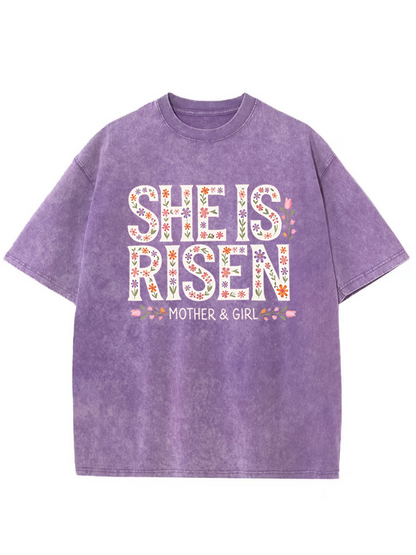 Vintage She Is Risen Washed T-Shirt