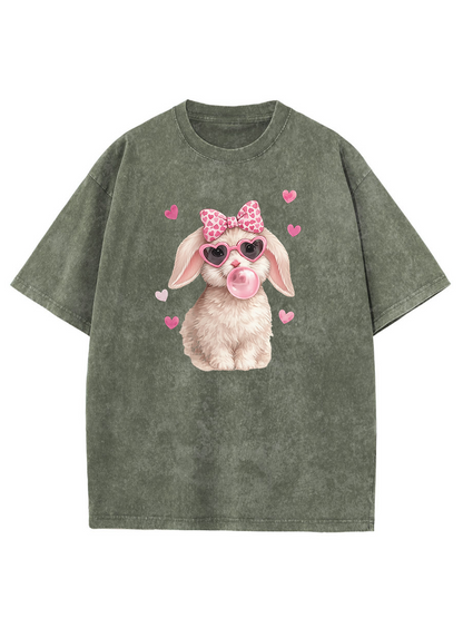 Vintage Easter Cute Bunny Washed T-Shirt