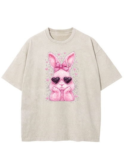 Vintage Cute Easter Bunny Washed T-Shirt