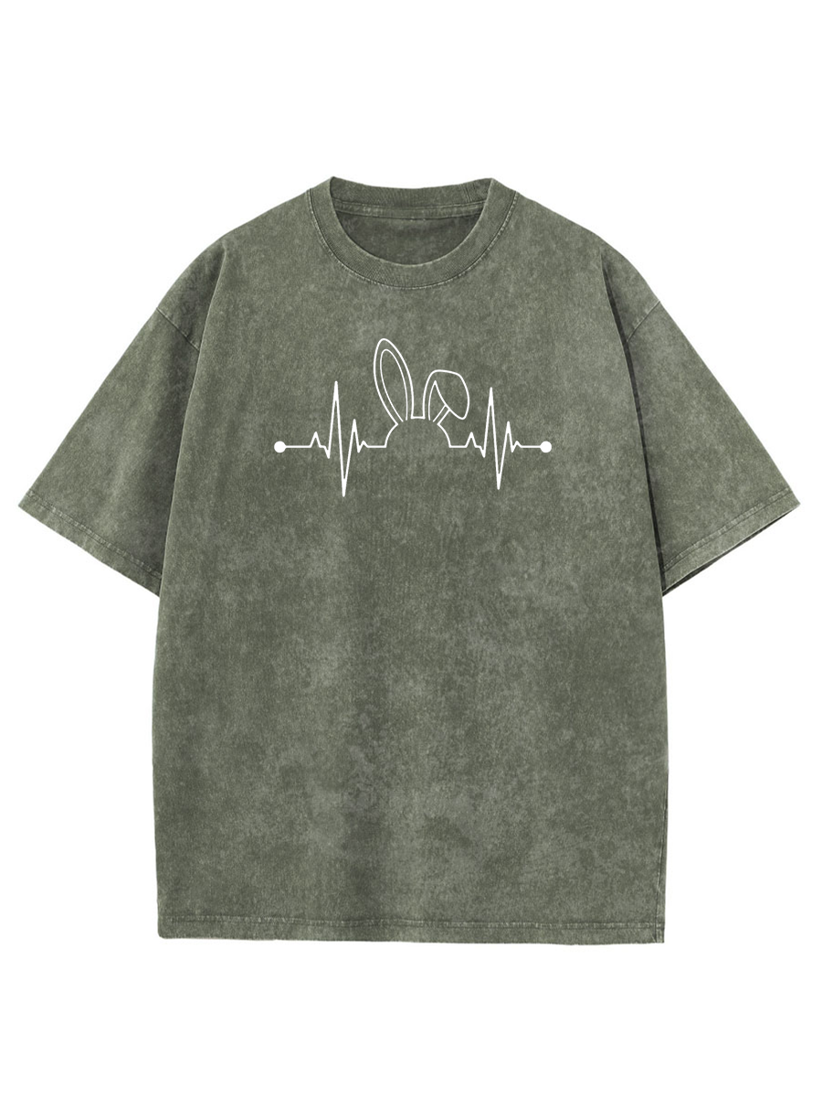 Vintage Rabbit Heartbeat Washed T-Shirt