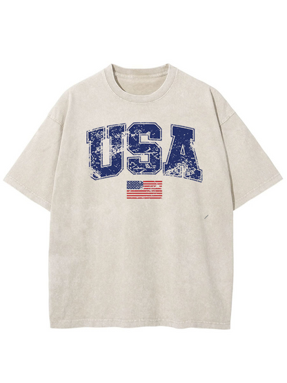 Vintage Retro Usa Washed T-Shirt