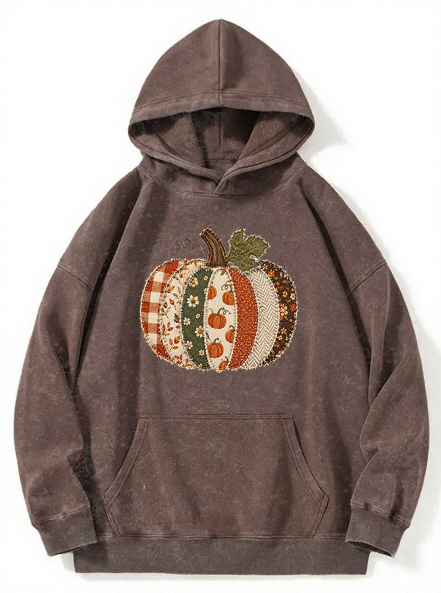 Vintage Fall Pumpkin Wasted Washed Hoodie