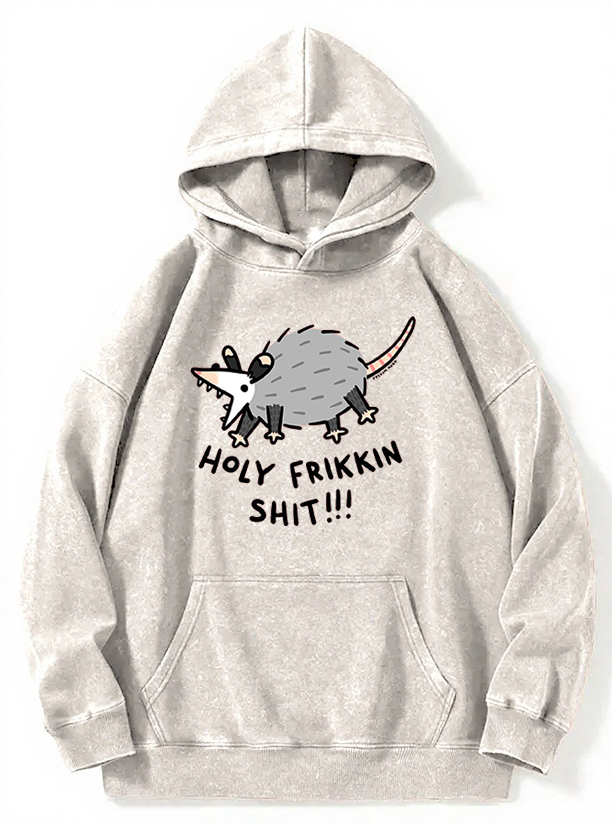 Vintage Funny Possum Holy Frikkin Wasted Washed Hoodie