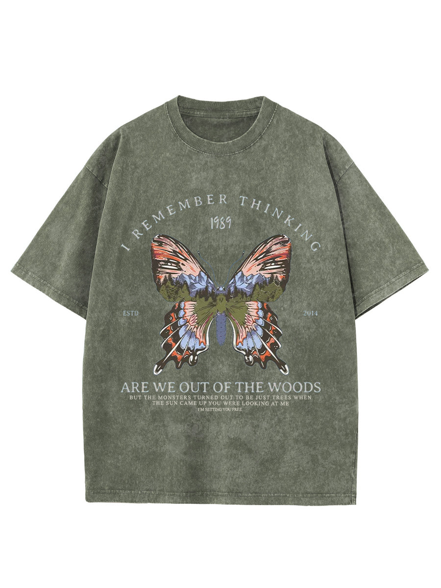 Vintage Butterfly Forest Washed T-Shirt