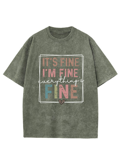 Plus Size Everything Is Fine Washed T-Shirt