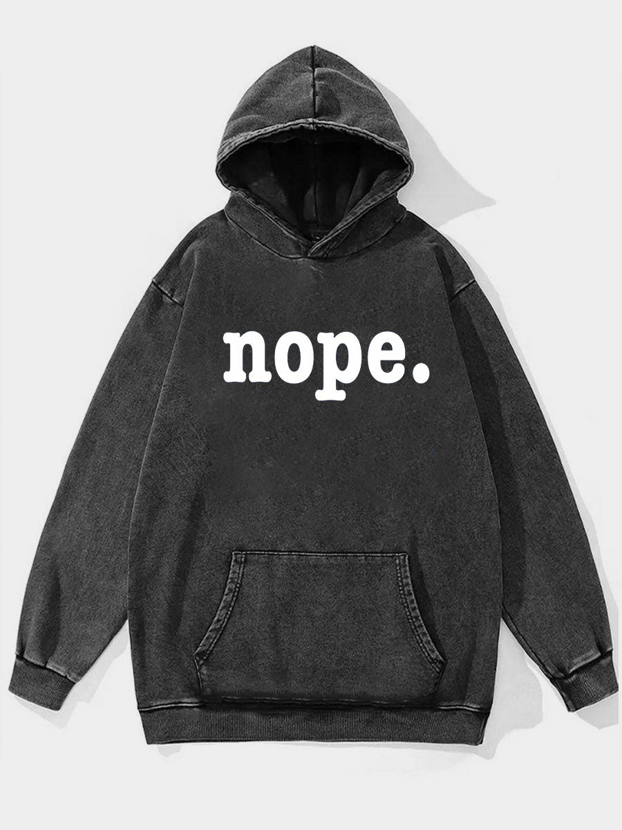Plus Size Nope. Washed Hoodie
