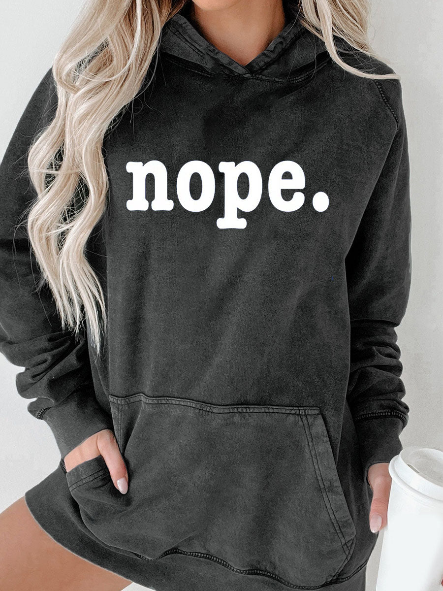Plus Size Nope. Washed Hoodie
