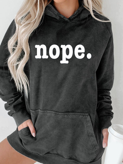 Plus Size Nope. Washed Hoodie