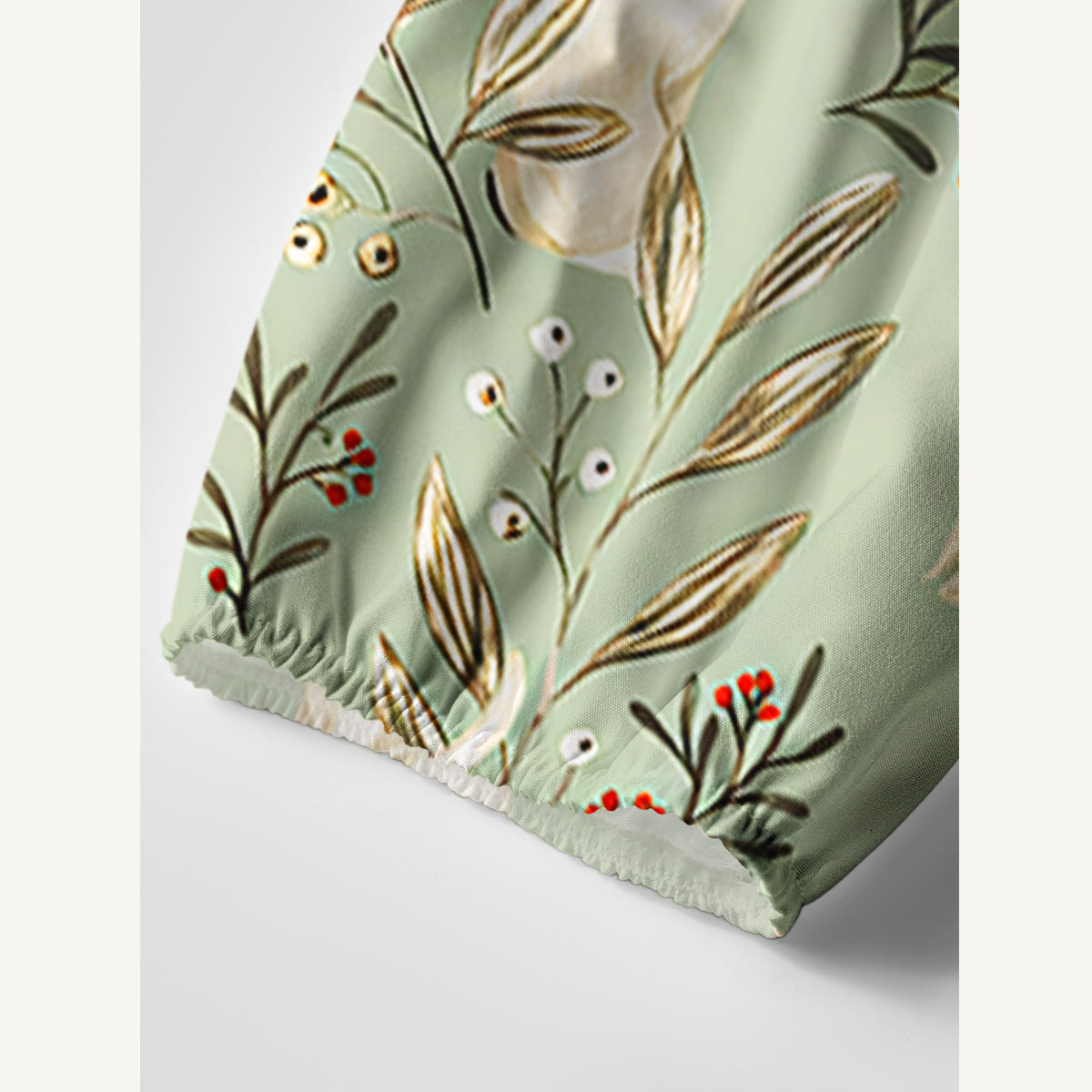 Enchanted Meadow Cat Print Boho Tie‑Neck Smock Mini Dress
