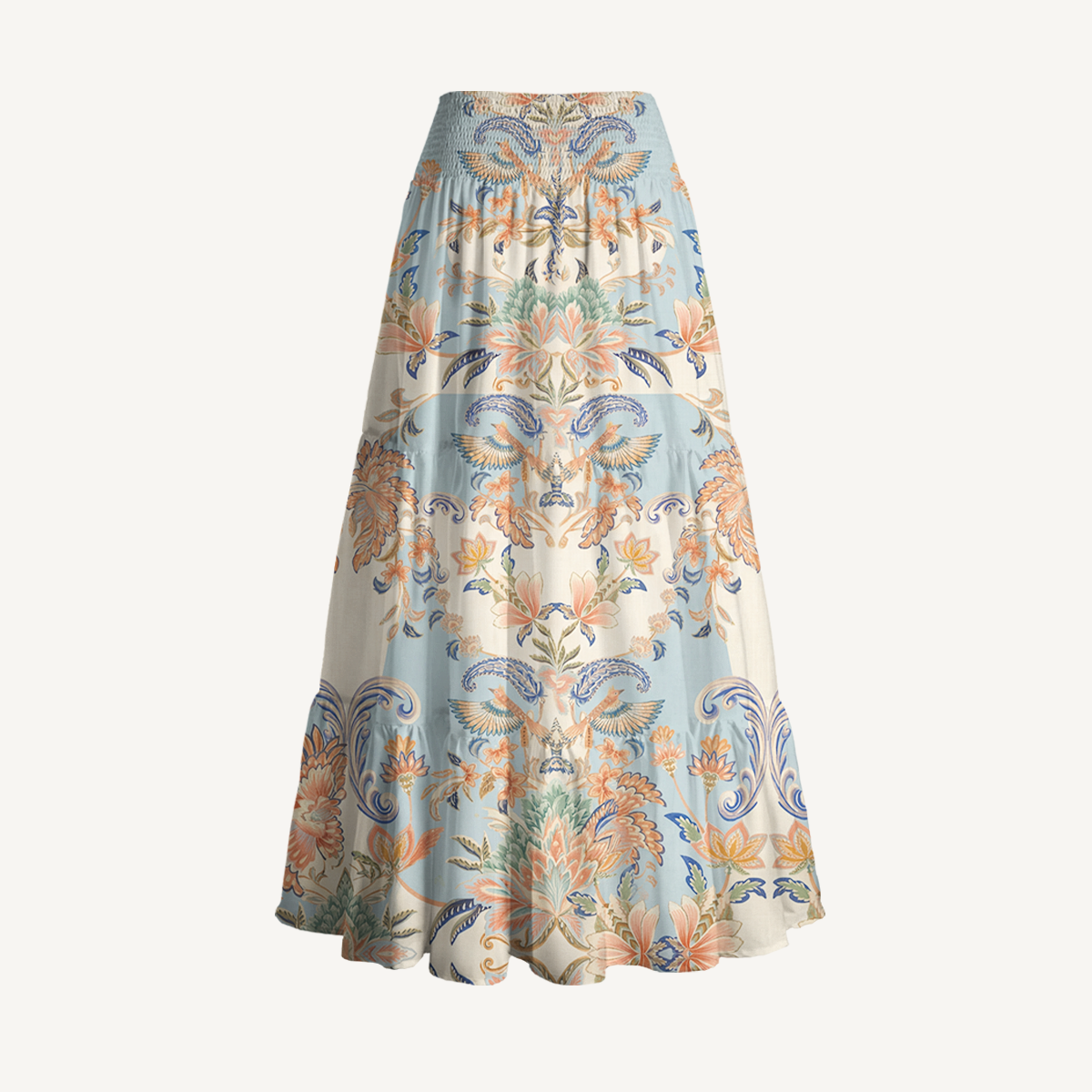 Azure Lily Palace Print Convertible Maxi Skirt & Strapless Dress