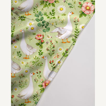 Pastoral Goose Garden Print Jumpsuit with Pockets for Women