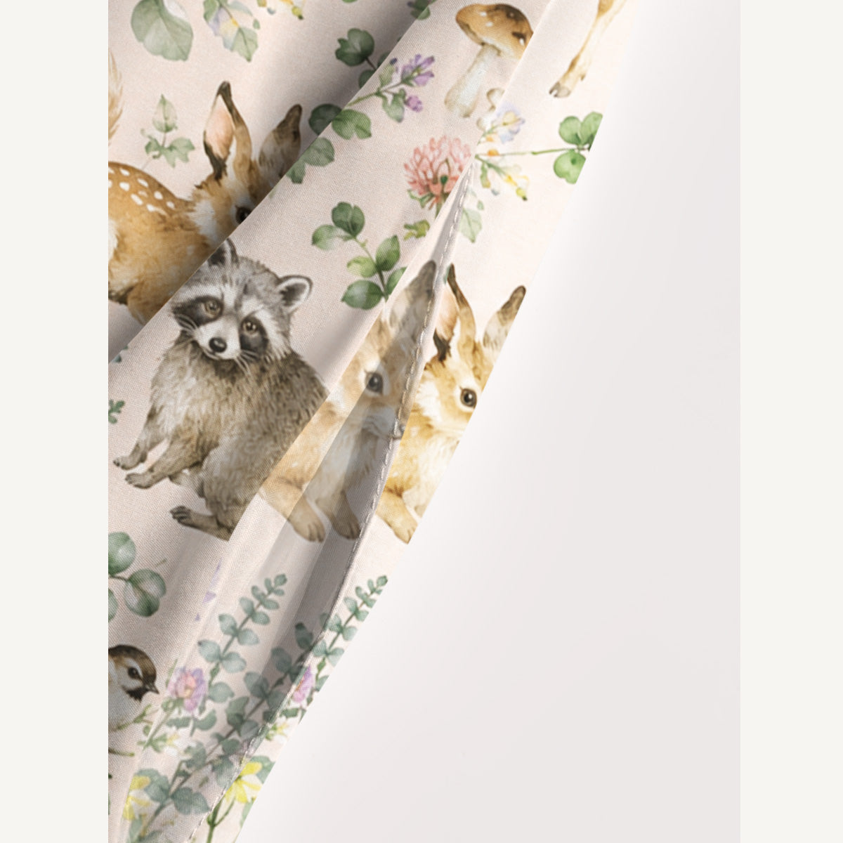 Woodland Creatures Blush Print Wide Straps Maxi Dress With Pockets