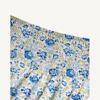 Blue Rose Floral Print Convertible Maxi Skirt & Strapless Dress
