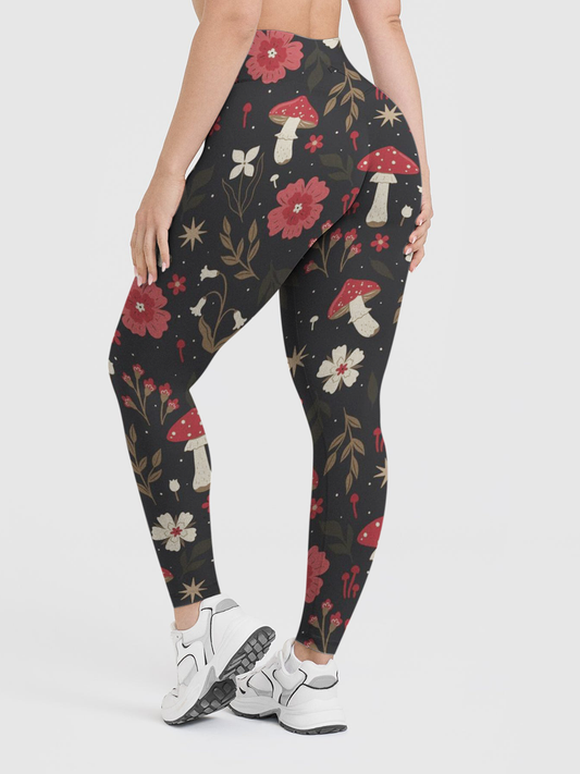 Vintage Enchanted Forest Fungi Leggings