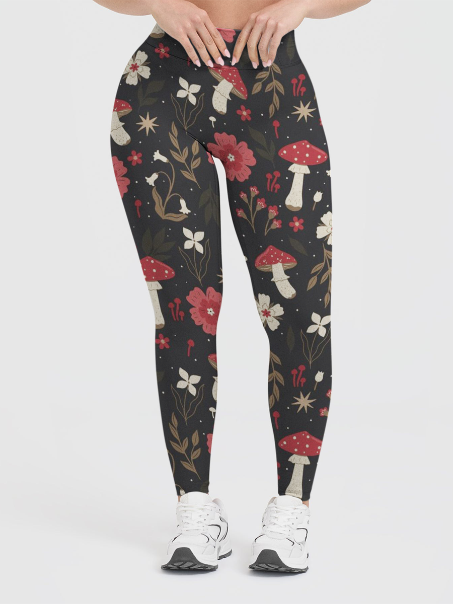 Vintage Enchanted Forest Fungi Leggings