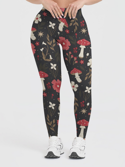 Vintage Enchanted Forest Fungi Leggings