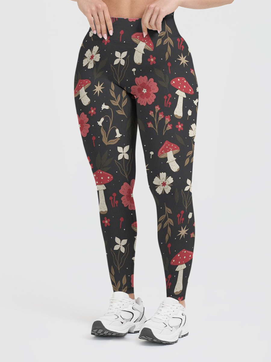 Vintage Enchanted Forest Fungi Leggings