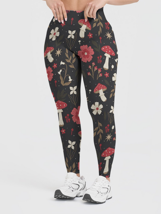Vintage Enchanted Forest Fungi Leggings