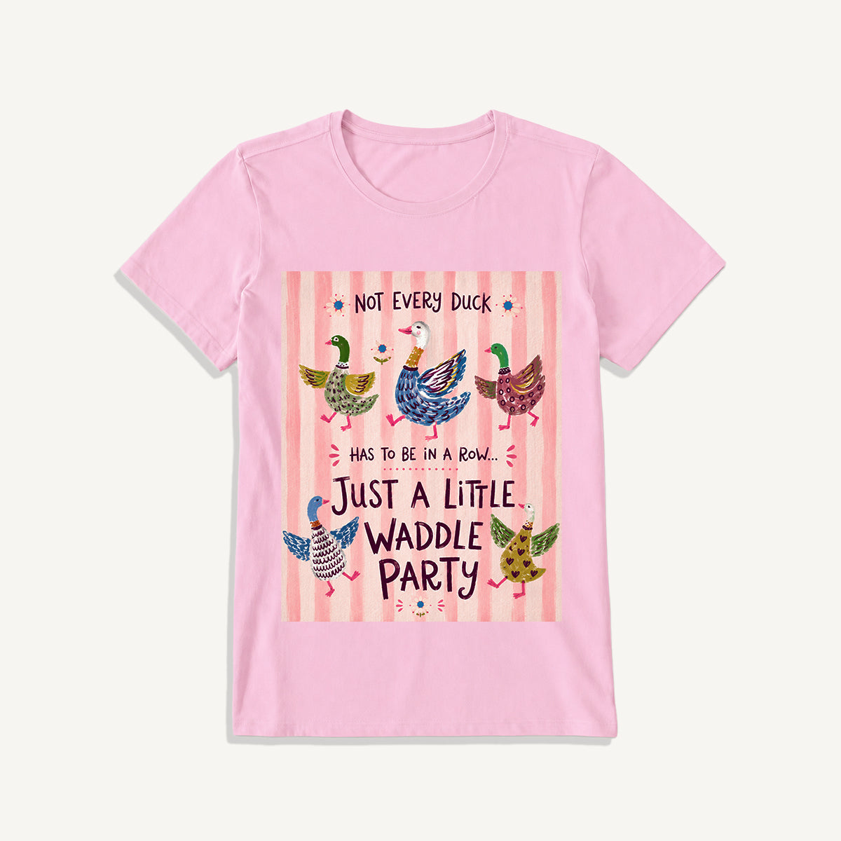 Waddle Party Print Crew Neck Cotton Tee