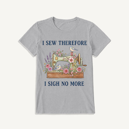 Floral Bird Sewing Serenity Print Crew Neck Cotton Tee