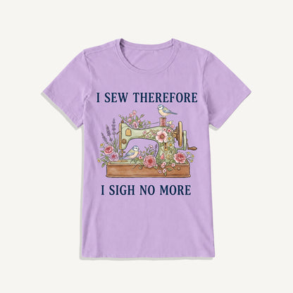 Floral Bird Sewing Serenity Print Crew Neck Cotton Tee