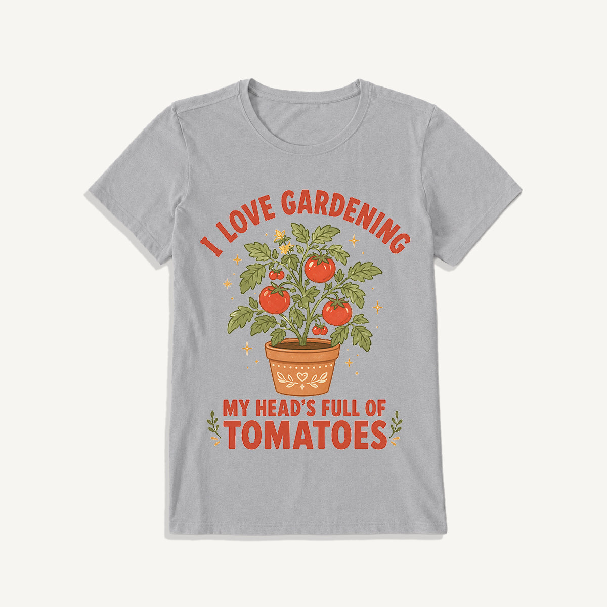 Tomato Garden Daydream Print Crew Neck Cotton Tee