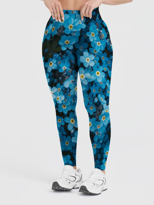 Vintage Dense Flower Field Pattern Leggings
