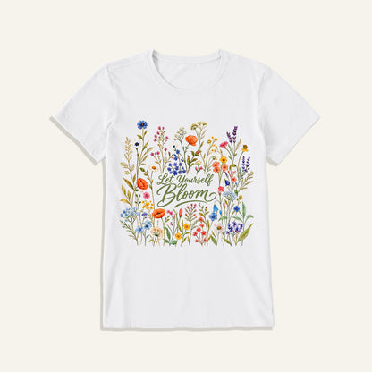 Wildflowers in the Breeze Print Crew Neck Cotton Tee