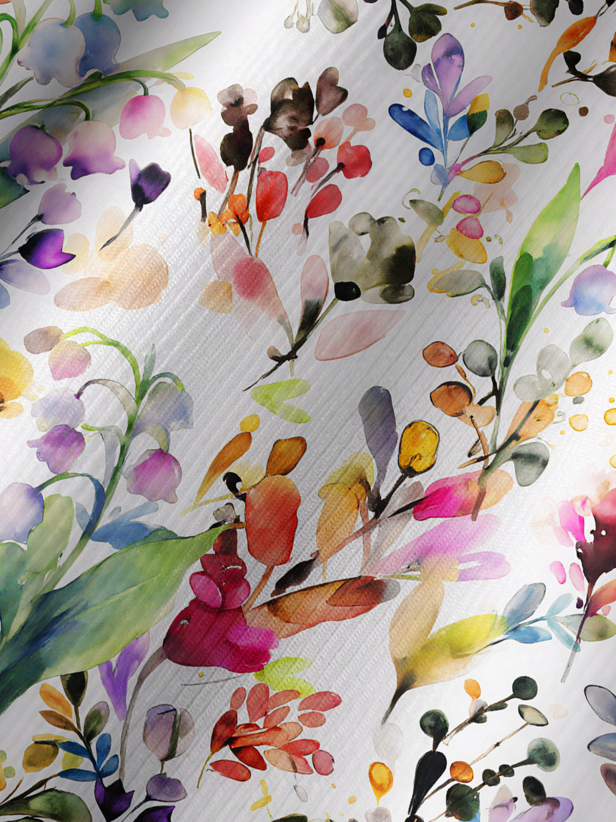 Watercolor Wildflower Print Boho Long Sleeve Tie‑Neck Blouse