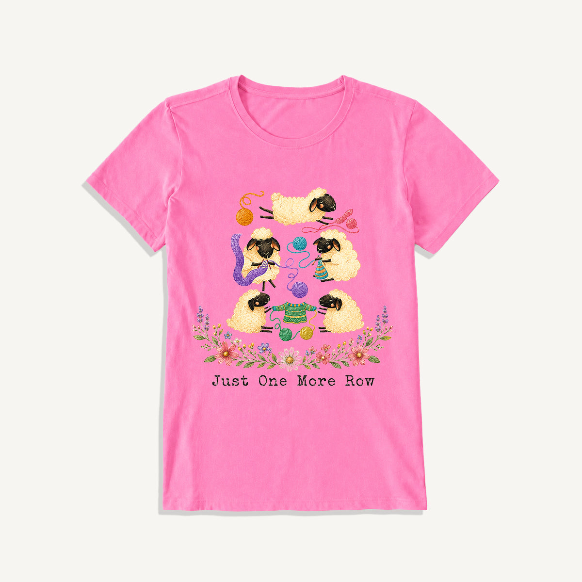 Woolly Meadow Craft Garden Print Crew Neck Cotton Tee