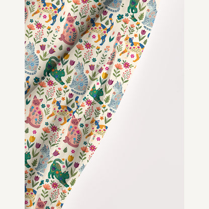 Cute Flower Cat Wide Straps Maxi Dress With Pockets
