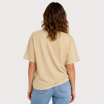 Folk Floral Fish Print Crew Neck Cotton Tee