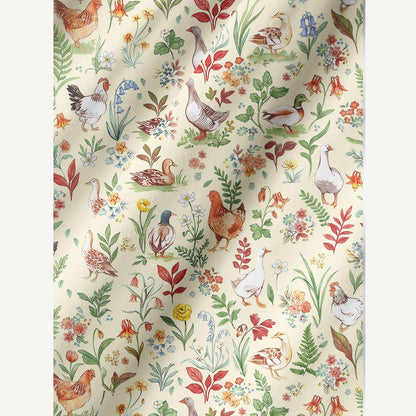 Countryside Garden Critter Print Cotton Wide Straps Maxi Dress With Pockets